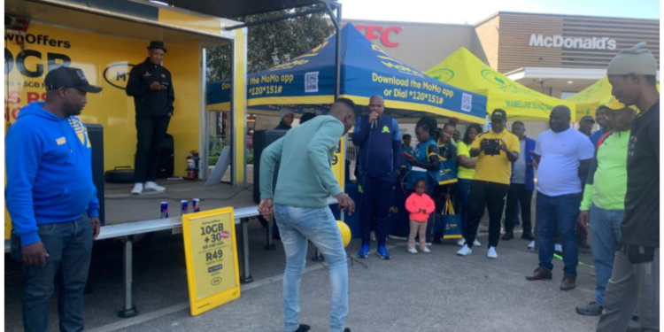 Photo Caption: fans test their football skills during the MTN8 activation hosted at Soshanguve Crossing Mall.